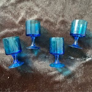Vintage mid century 4 wine goblets #midcentury